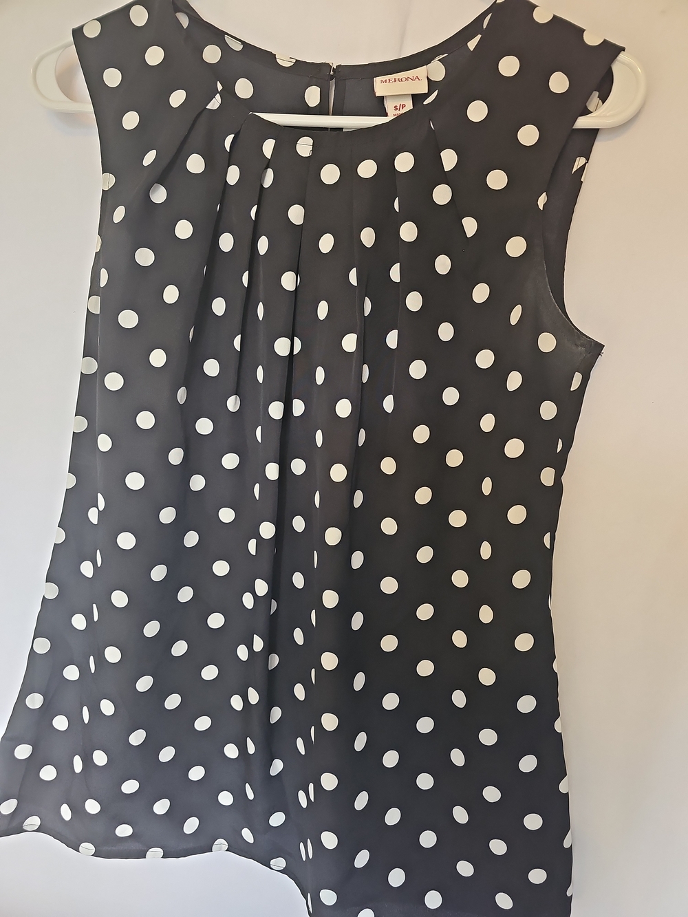 Black and White Polka Dot Sleeveless Top
